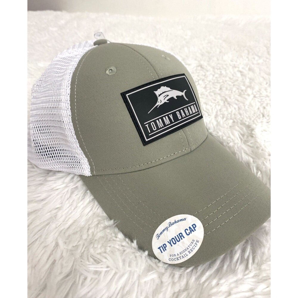 Tommy Bahama Hat Green White Cap Tip Your  Live The Island Life Baja Margarita